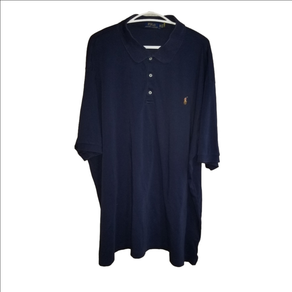 Ralph Lauren Short Sleeve Polo Shirt Blue Flesh Pony Logo Label Reads Size 4XB